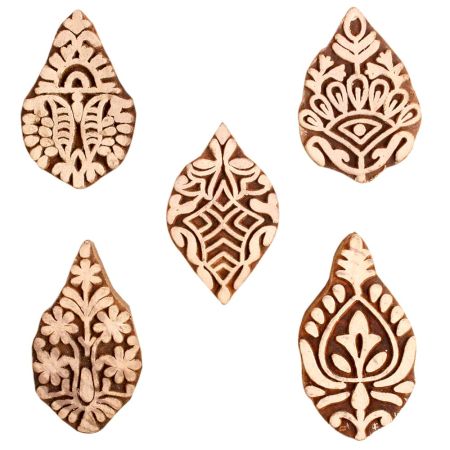 Set of 5 Piece New Mix Wooden Printing Block